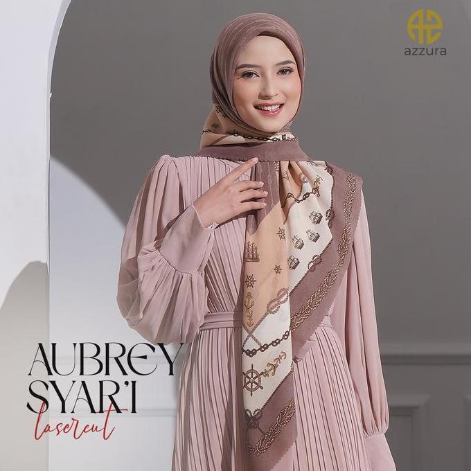 New Aubrey 7 - [Syari Jumbo] 130 x 130 Azzura Scarf (Scarf Segi Empat Serat Perancis Premium Wanita 