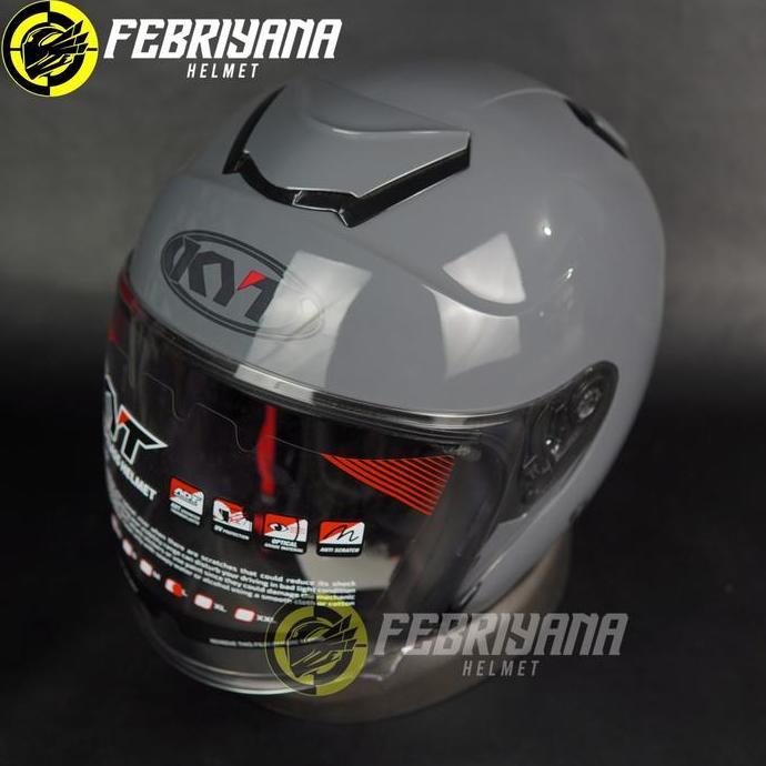 TERLARIS - HELM KYT KYOTO SOLID GORILA GREY GLOSSY HALLFACE KYT KYOTO Motorcycle kyt  kyoto