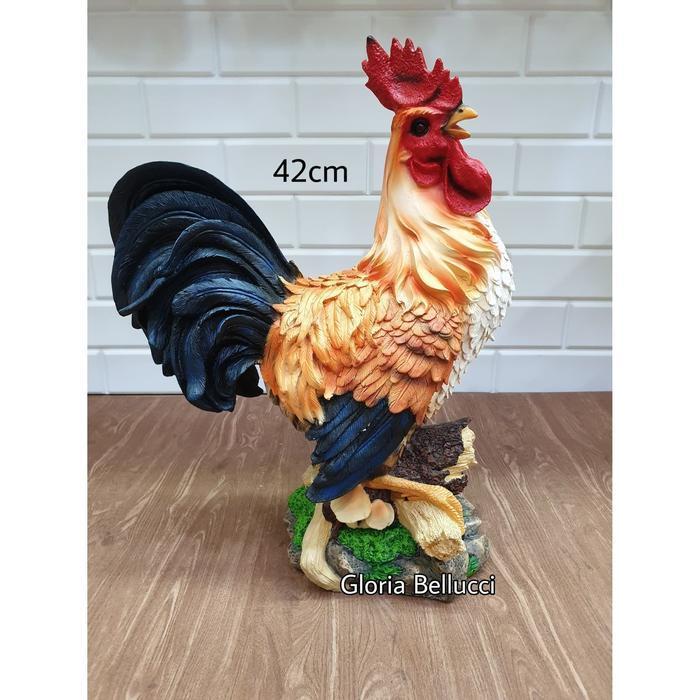 patung pajangan ayam jago jumbo kate miniatur chicken