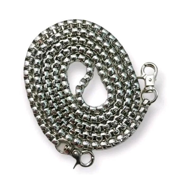 Murah rantai ulir untuk tas selempang 120 cm nikel tebal 3 warna Hitam gold silver Non COD