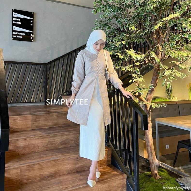 PROMO SIMPLYTEE - Mazaya Tunik Embroidery / Tunik Brukat / Tunik Katun Bordir / Kebaya Modern / Baju
