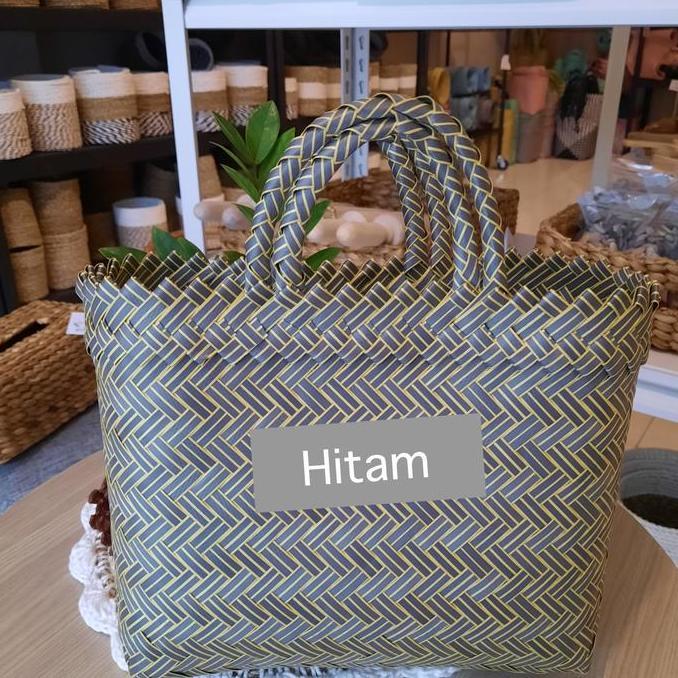 Murah Tas Anyaman Plastik / Tas Souvenir / Tas Hampers / Lurik Polos E17 Non COD
