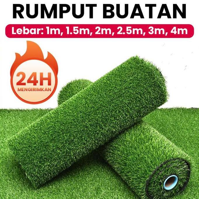 Rumput sintetis lebar 2m [panjang 20m-25m], tebal 30mm, karpet rumput buatan berkualitas tinggi 2m x