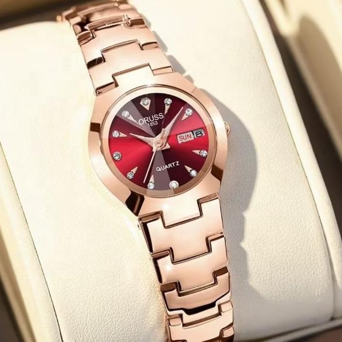 (COD) Jam Tangan Wanita & Pria ORUSS Original Elegan Korea Import Kecil Analog