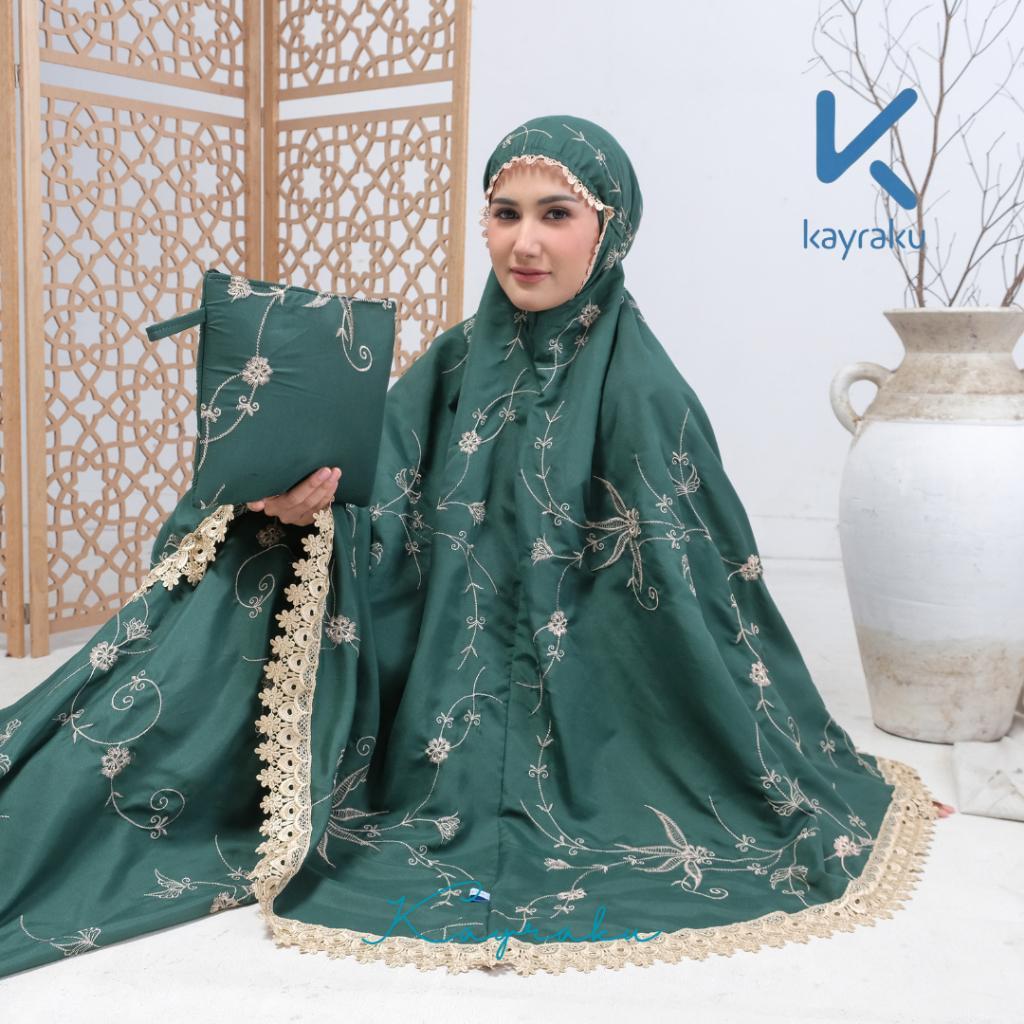 Kayraku - Mukena Dewasa Bordir Katun Bunga Jasmine Renda Rukuh Mewah