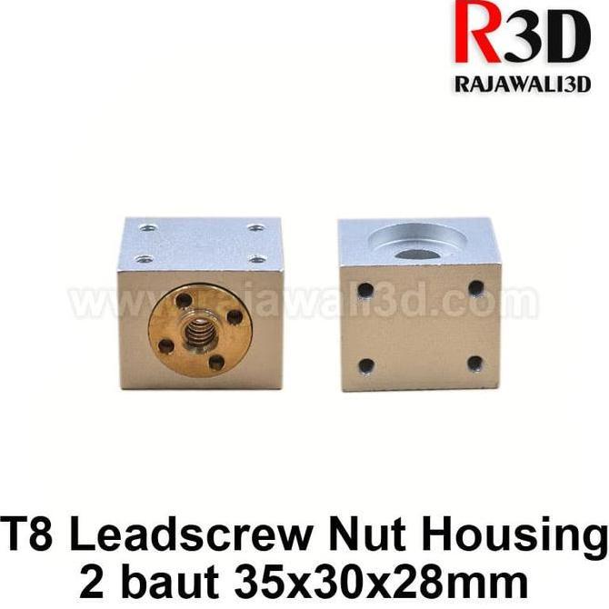 (HM) T8 trapezoidal Leadscrew Nut Housing White Aluminium