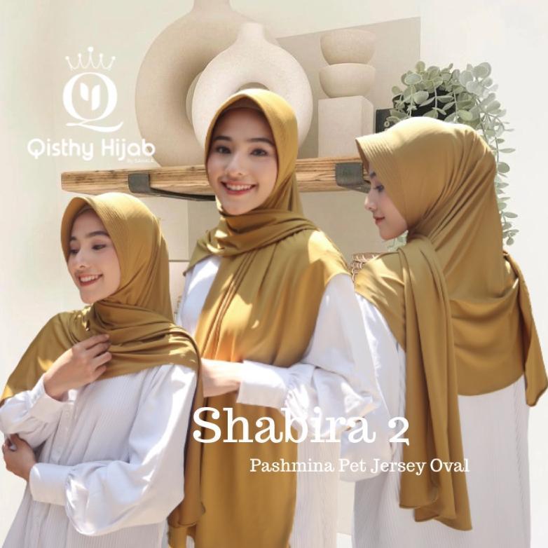 Siap Kirim QISTHY HIJAB - SHABIRA2 Pashmina Ped instan Jersey Oval / Qisthy Hijab by Sahala