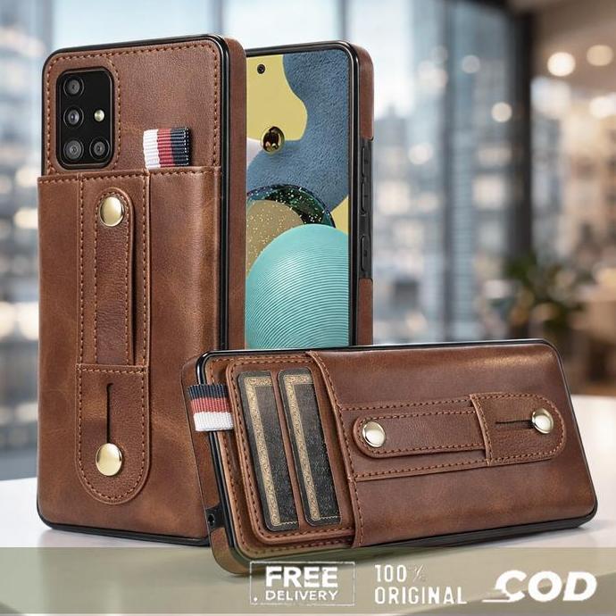 SHIOZENG Casing Hp untuk Samsung A72 A71 A53 A51 A33 A32 Back Case PU Leather Wallet Multi Card Hold