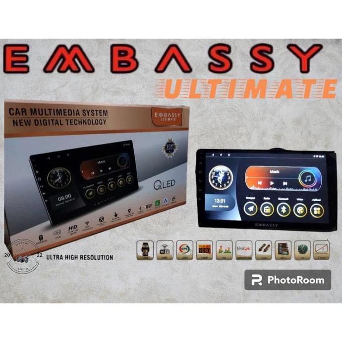 Head Unit Android Embassy 9 Inch Dan 10 Inch Memory 2/32 Carplay Android Auto
