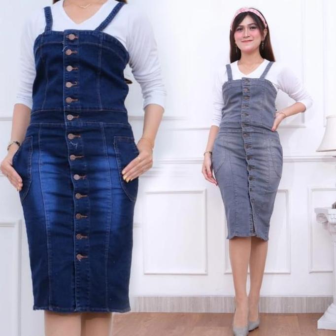 Overall Rok Jeans Delily Standar & Jumbo
