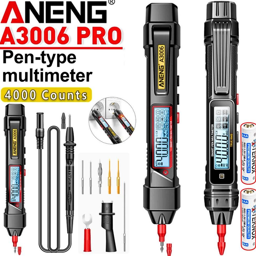 NEW COD ANENG A3006 Tespen Listrik Cek Kabel Putus Digital Multimeter 4000 Count + 2 PCS Baterai AAA