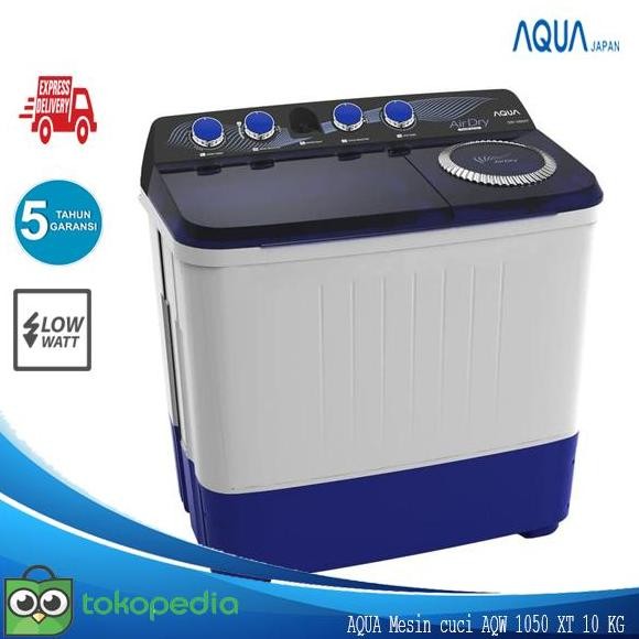 Promo Mesin cuci 2 Tabung Aqua Sanyo 10 KG 1050 Cuci dan Kering COD