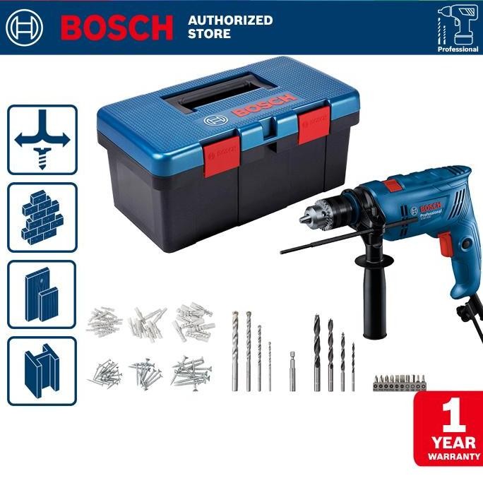 Bosch Bor Impact Listrik Set 600W 13MM GSB 600 FISHERMAN BOX