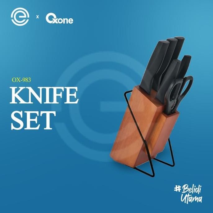 OXONE Pisau Set 6 Pcs Wood Block OX-983