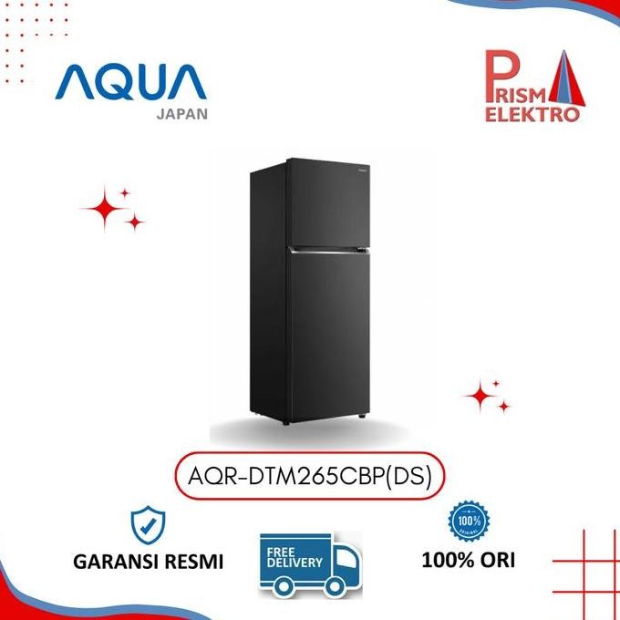 Promo Kulkas Aqua AQR-D261(DS) Free Ongkir Jabodetabek 2 Pintu Dark Silver COD