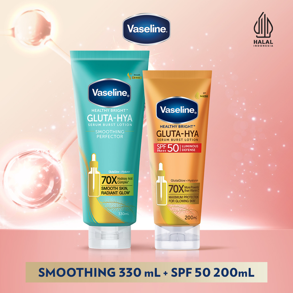 Vaseline Gluta Hya Smoothing 330ml + Vaseline Gluta Hya SPF 50 200ml