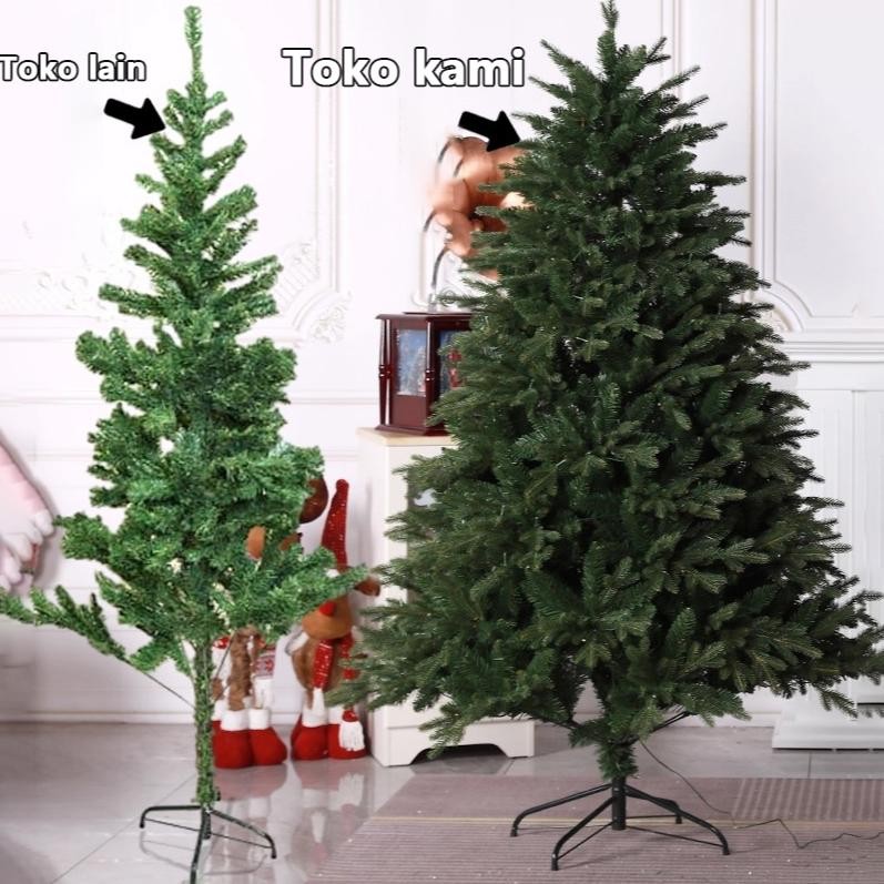 TERLARIS 2.4 Meter Pohon Natal Christmas Tree Pohon Natal berbahan PVC Pohon Terang Cemara Dekorasi 