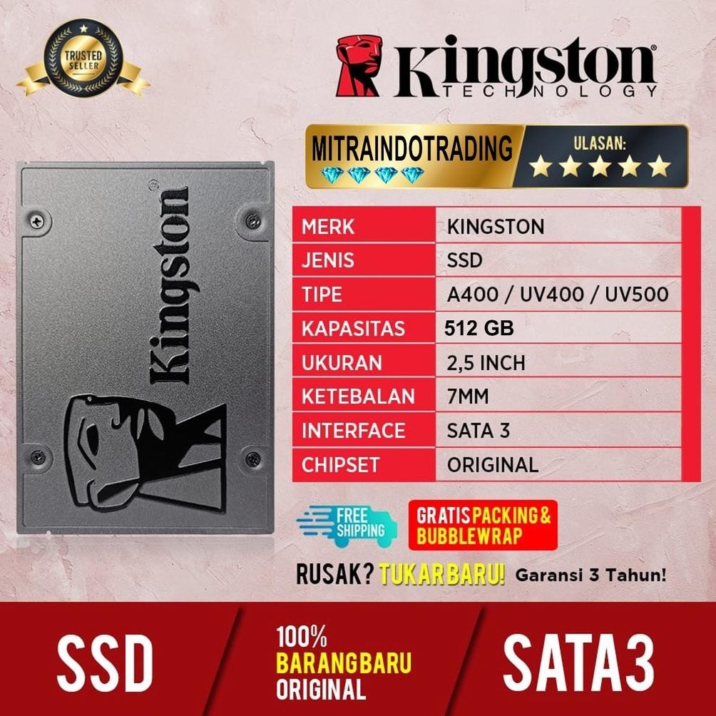 SSD KINGSTON 512GB SATA 2.5" GARANSI 3 TAHUN
