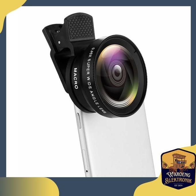 BEARERS- Lensa Kamera HP Lemon Best Smartphone 2 in 1 I Lensa HP Macro 12.5X Wide 0.45X - Black