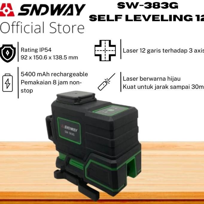 BECQUEREL- SNDWAY Self Leveling Laser 12 Lines 3 Axis SW-383G Laser Hijau Green 3D Laser