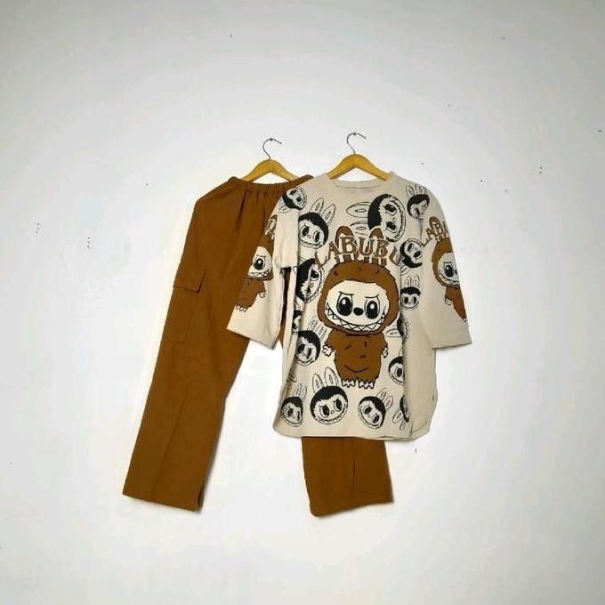 Promo Ibm - Grosir Setelan Oneset Labubu Wanita Remaja Dewasa Zenic Premium Baju Panjang & Celana Ku