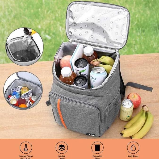 Tas Ransel Camping Piknik Tempat Makanan Lunch Bag Insulated Backpack