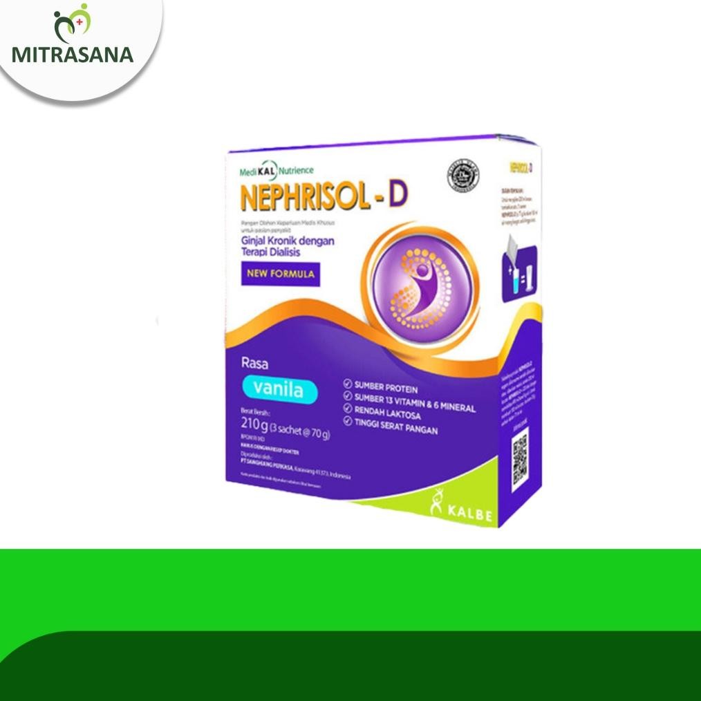 Bundle 10 Box Nephrisol D Vanilla - Nutrisi Tinggi Protein Pasien Gagal Ginjal Original