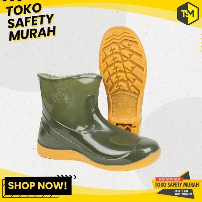 Sepatu Boot Ankle Pendek Karet Anti Air Boots Fashion Pria Wanita Sunter Relax