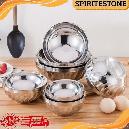 Terlaris Mangkok Korea Stainless Steel Tebal Mangkok Dua Lapis Anti Panas