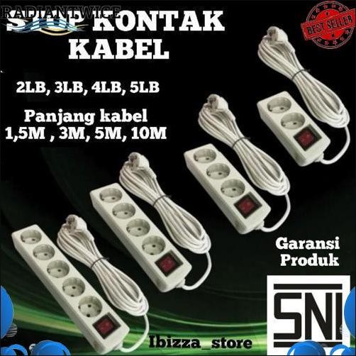 Terlaris Stop Kontak Terminal Colokan Listrik 2 3 4 5 Lubang Panjang Kabel 1,5 / 3 / 5 / 10 M Meter 