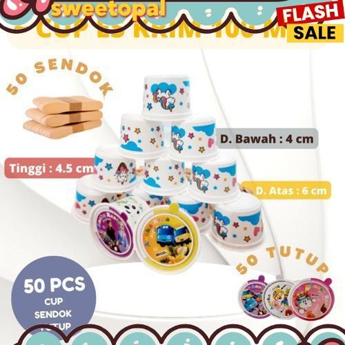 COD jual plastik cup ice cream karakter 100ml