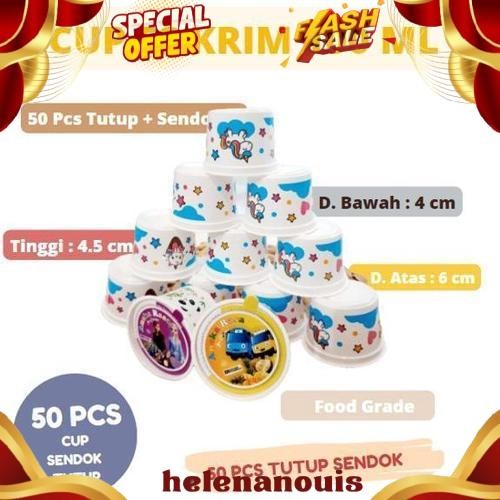 COD jual plastik cup ice cream karakter 100ml