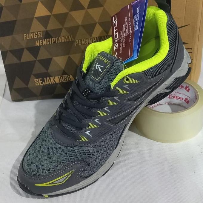 Sepatu Olahraga Lari Spotec Original Art Dronic Abu-Abu Hijau