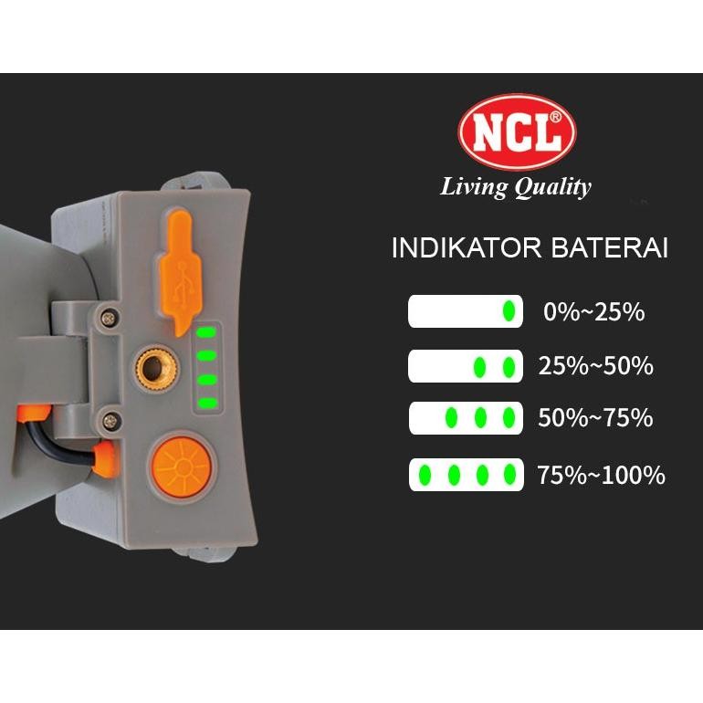 Senter Kepala Super Terang NCL Indikator LED NC-928 50 Watt Senter