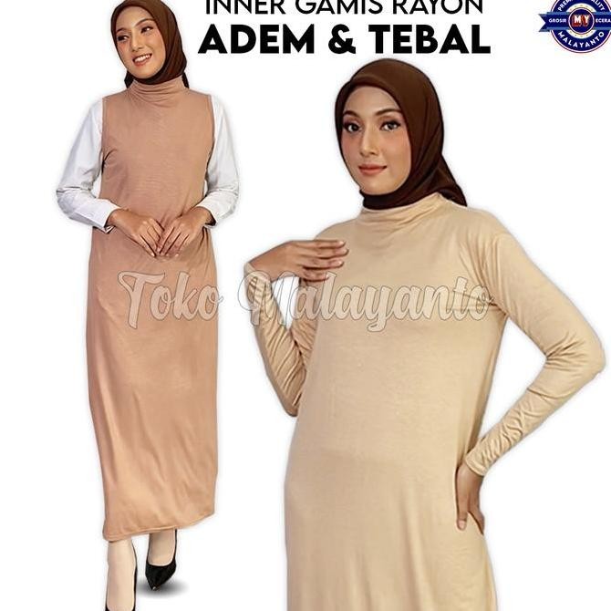 DE103 >> Manset Gamis Premium Wanita LEHER TINGGI Lengan PANJANG dan BUNTUNG bahan RAYON SUPER ADEM 