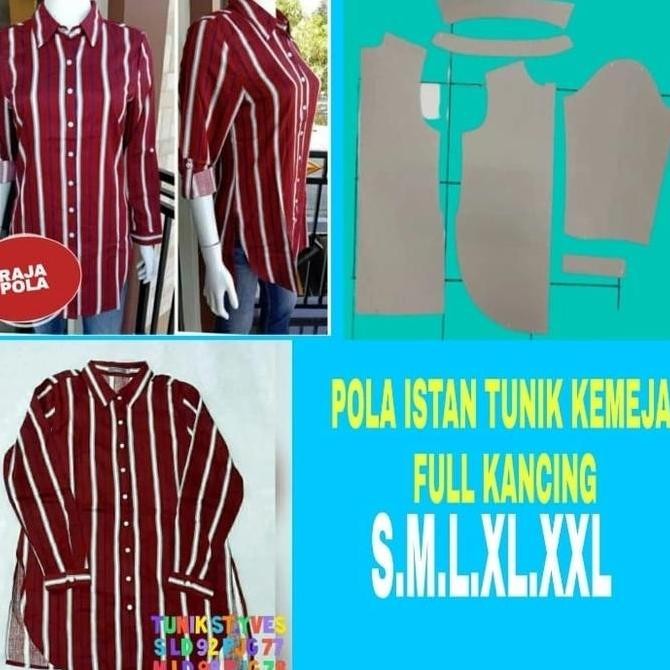 DR22>> pola tunik full kancing depan