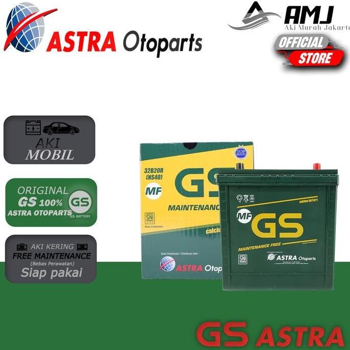 // GS MF Astra Aki Mobil Suzuki APV NS40 - 32Ah Aki Kering //