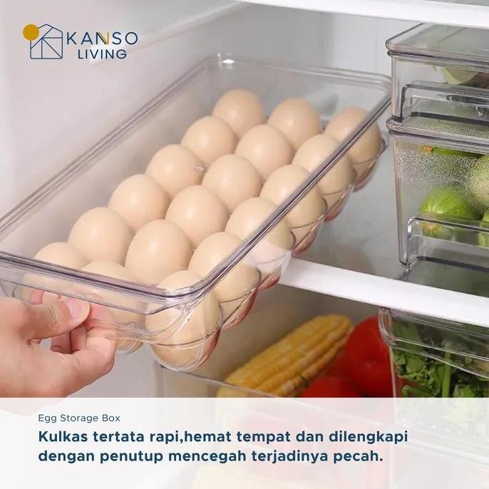Kanso Living Kotak Penyimpanan Telur Egg Box Akrilik - 18 Lubang