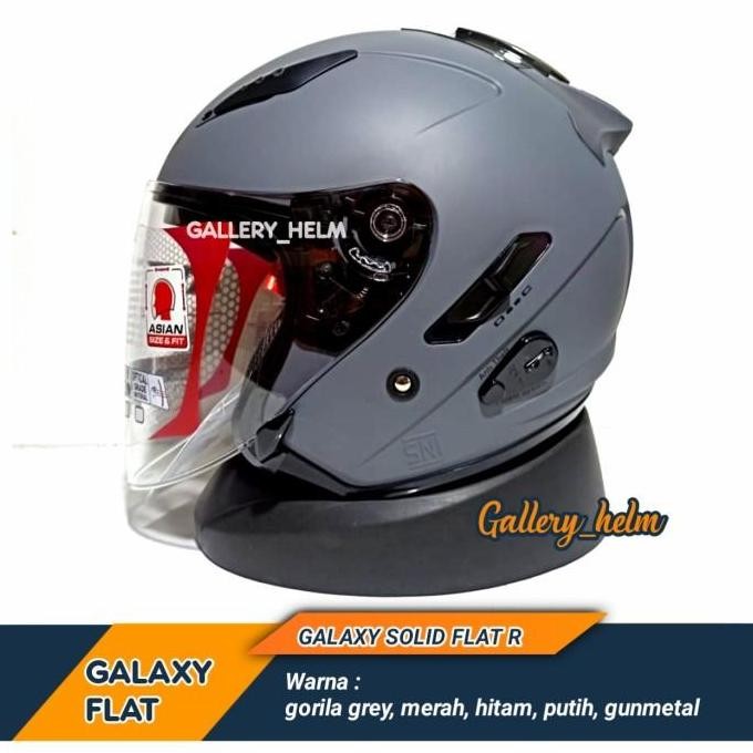 HELM KYT GALAXY GORILA GREY FLAT R | HELM KYT VISOR FLAT GREY DOFF -
