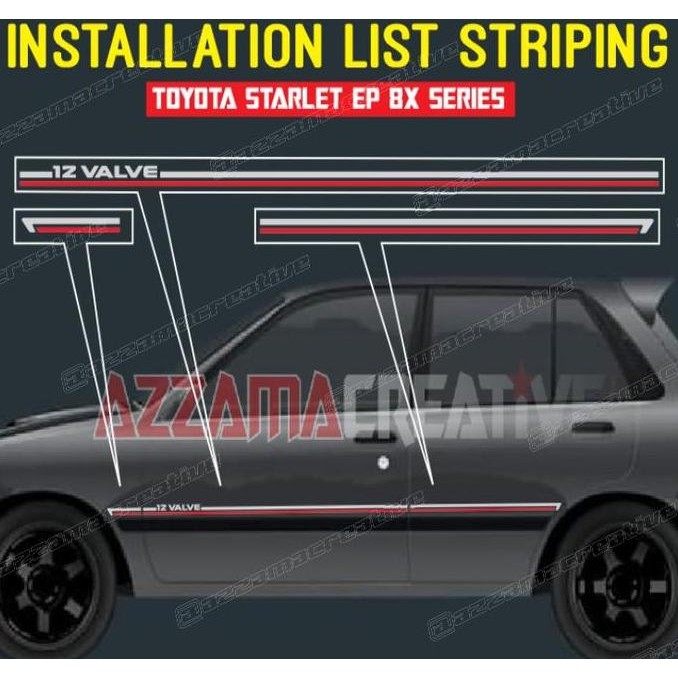 Stiker List Striping Starlet kapsul