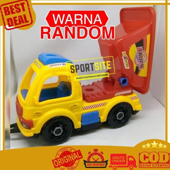 Dump Truck Tools Puzzle Permainan Bongkar Pasang Rakit Mobil Truk DIY Construction Education Toys Un
