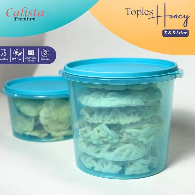 [CALISTA] Toples Kerupuk set 3 pcs - Toples Honey 3 liter