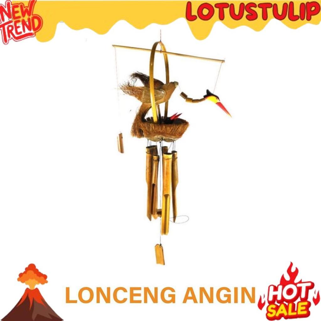 New Sale Lonceng Angin Bambu Motif Burung - Genta Angin Bambu - Gantungan Bambu - Lonceng Bambu - Lo