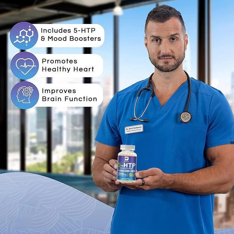 (Promo) Vit 5-Htp 5 Htp + B6 200Mg - 120 Kapsul 5Htp Taurine Glycine Original