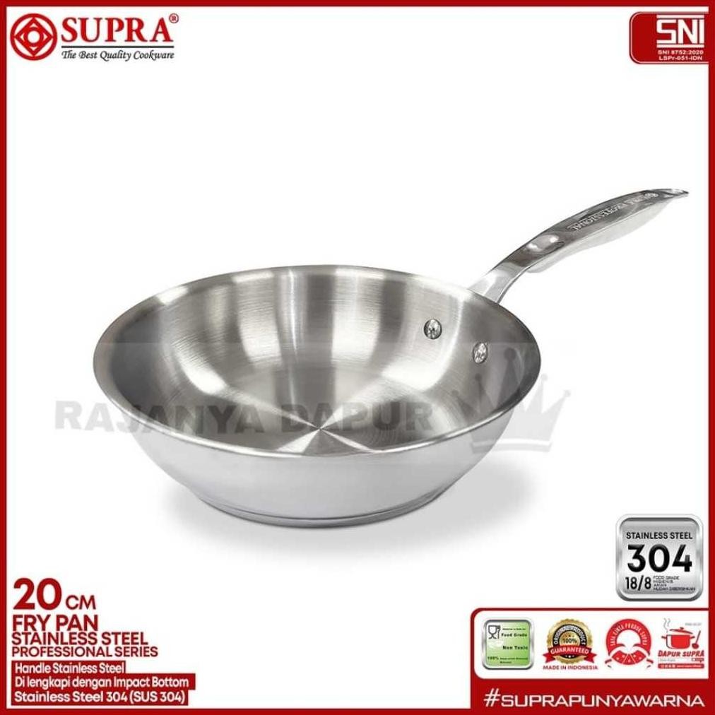 Supra panci frypan stainless steel SUS 304 impact bottom professional cookware series - wajan  pengg