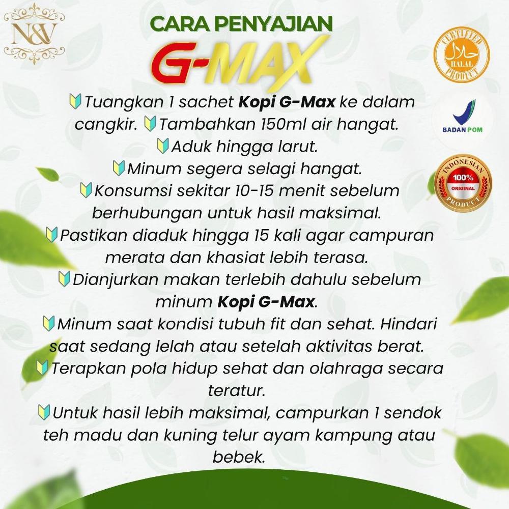 G-MAX- kopi gingseng - kopi tahan lama di ranjang dan kuat - kopi original 100% bpom