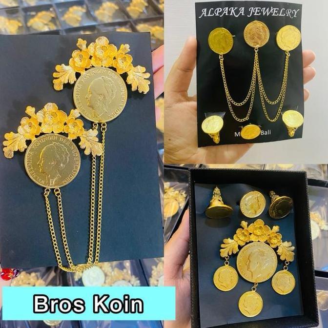 Set Bros Koin Peniti / Alpaka Bali Koin AUL