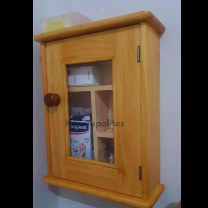 Kotak Obat Kayu Kayu Premium,Kotak Obat P3K Dinding,Termurah,Finishing Glossy