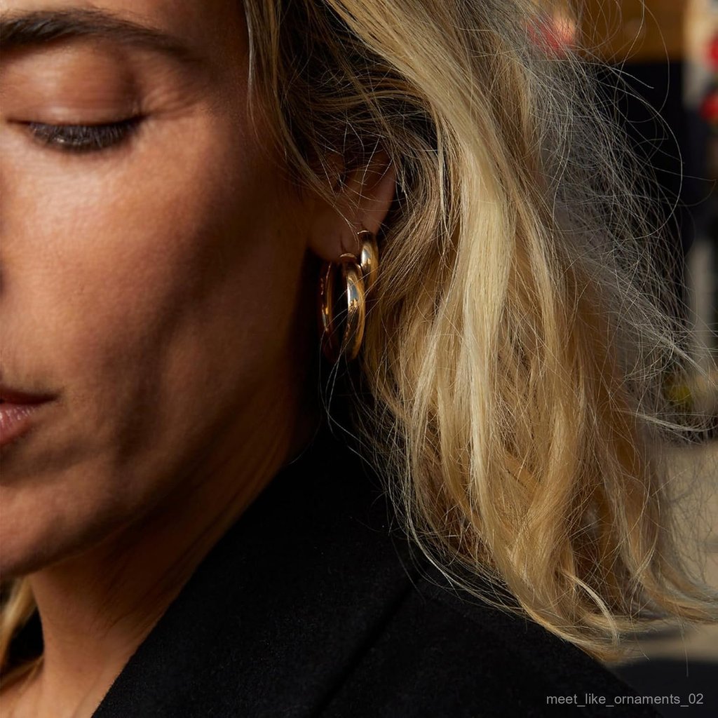 Bentuk Cincin Wanita    70mm Hipoalergenik 5mm Berbentuk lingkaran30Anting-anting/14K60925YOUNGYUE B