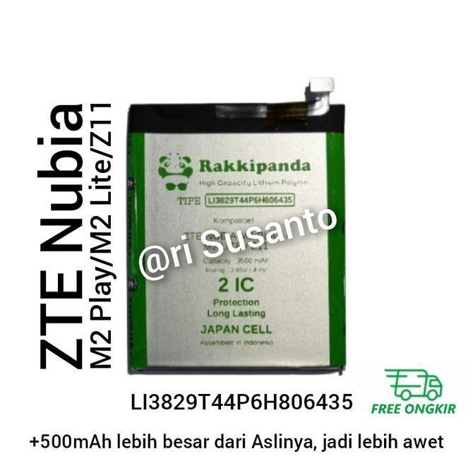 DV7 }} Baterai Rakkipanda for ZTE NUBIA M2 PLAY/M2 LITE/Z11 Double Power
